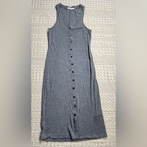 Rag & Bone Mac Midi Ribbed Tank Dress Gray Small